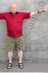 Whole Body Head Man T poses Casual Slim Overweight Bald Street photo references